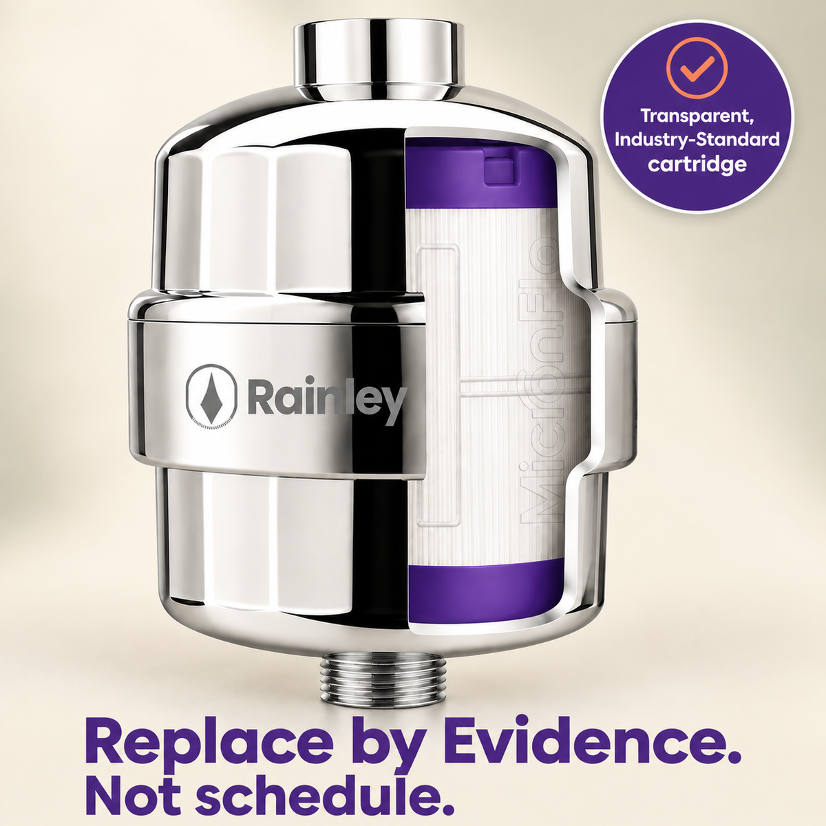 Rainley Bossa | Shower Filter for Tap or Well Hard Water | Dry Skin & Frizzy Hair