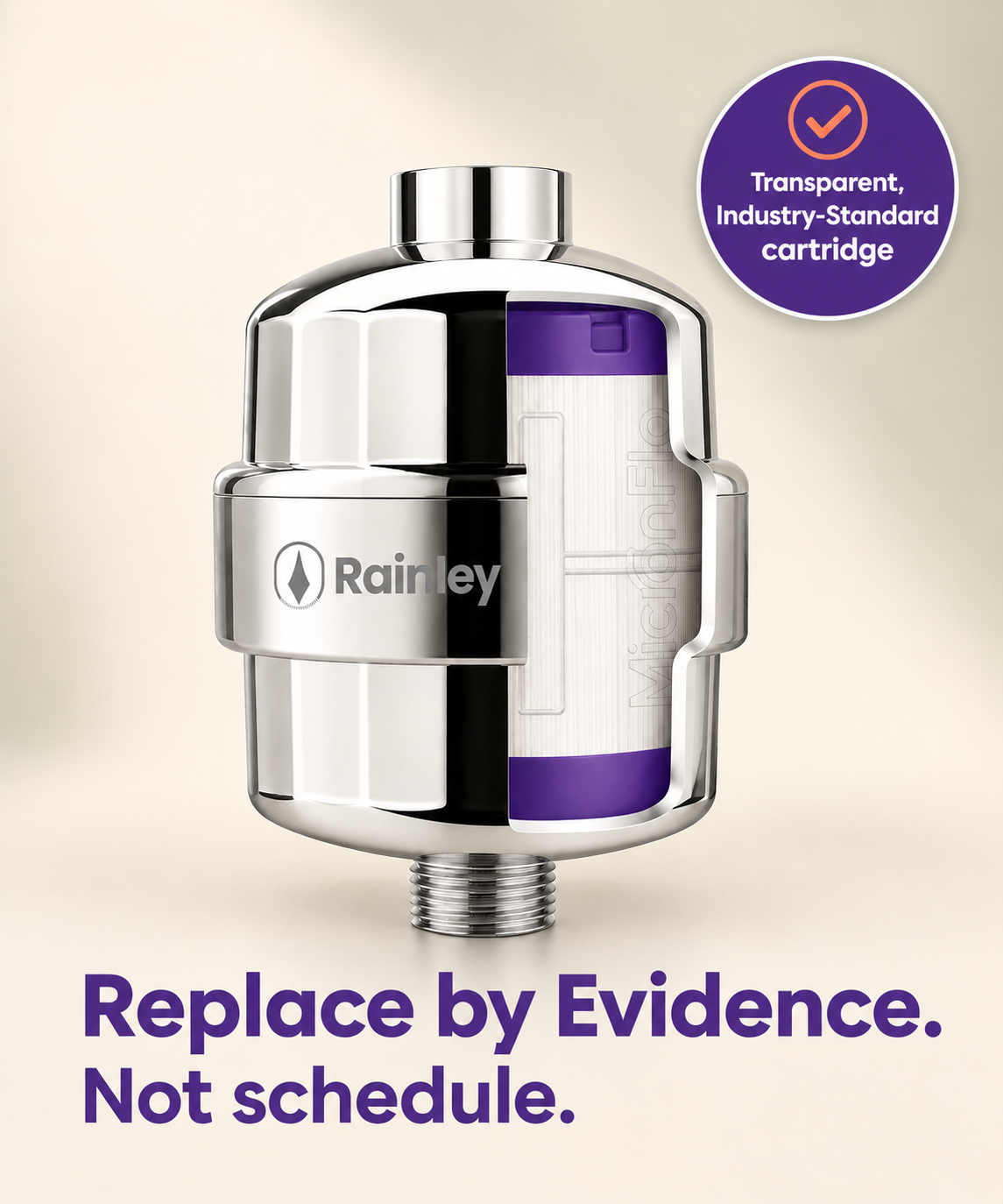 Rainley Bossa | Shower Filter for Tap or Well Hard Water | Dry Skin & Frizzy Hair